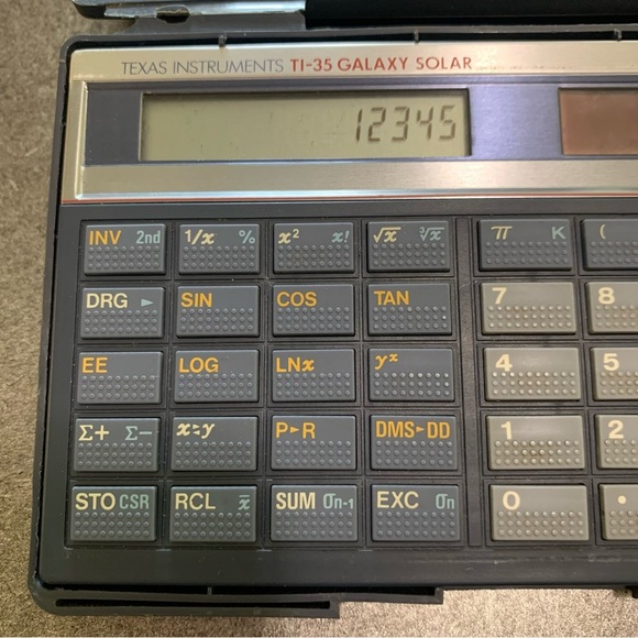 Vintage Texas Instruments TI-35 Galaxy Solar Scientific Calculator Tested Works - Picture 10 of 12